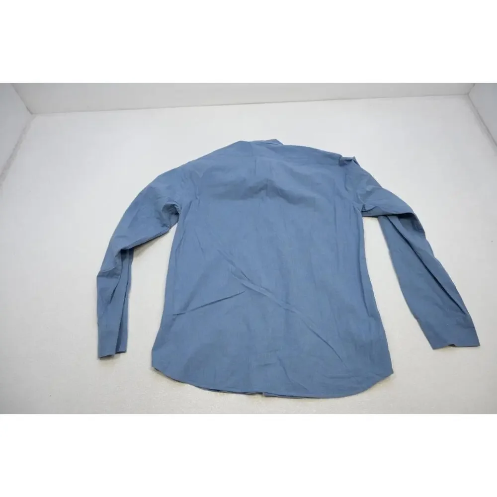 J Crew Slim Fit Dress‎ Shirt Blue Stretch Long Sleeve Button Up Mens Size Large
